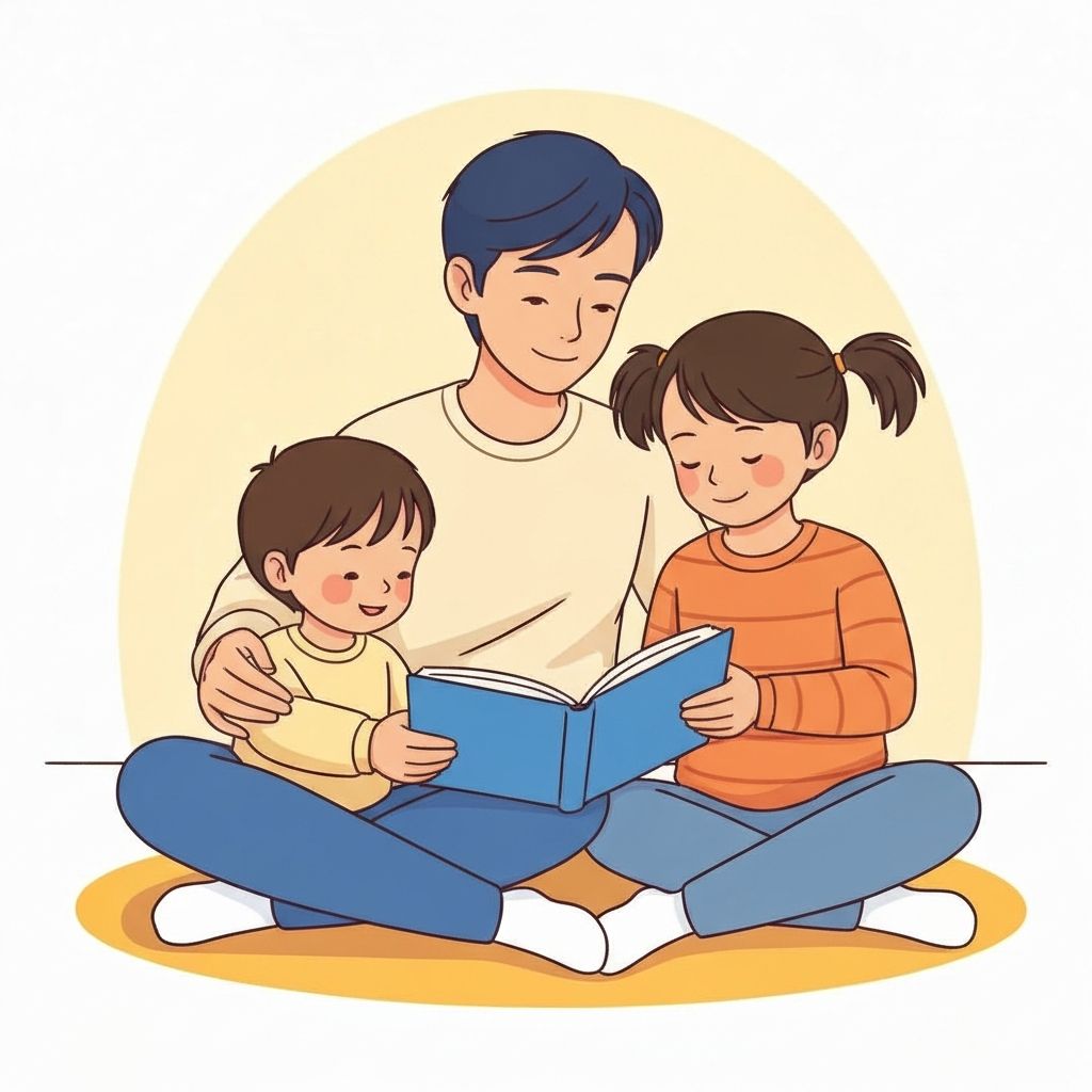 A warm illustration of a family spending quality time together